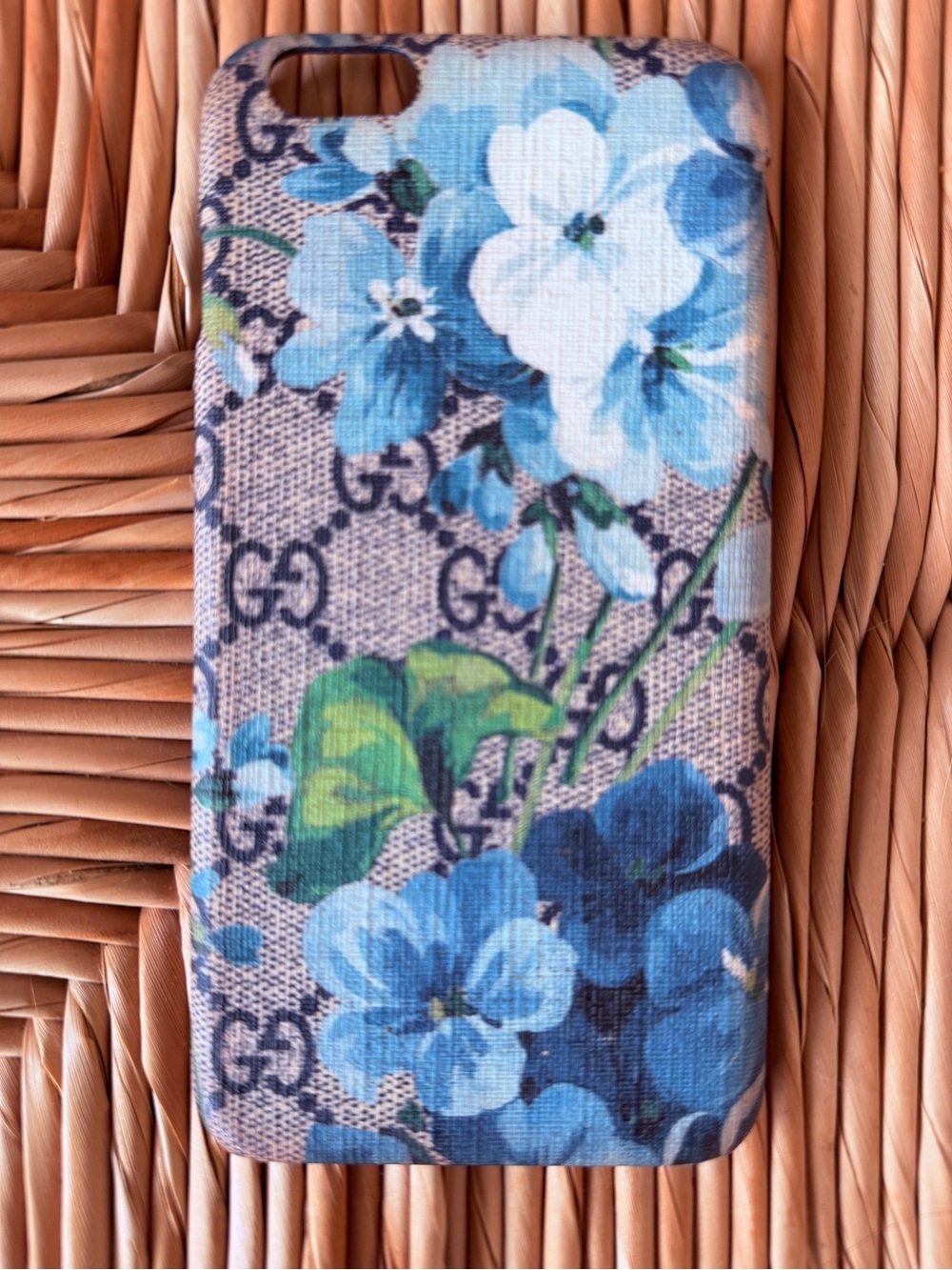 Gucci Blue and Green Floral GG Monogram Phone Case fit 7&8 Plus